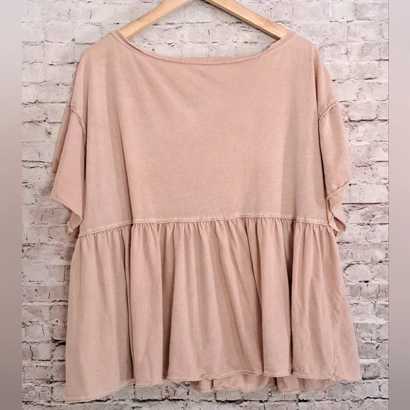 We The Free Babydoll Top 100% Cotton Large Blush - Picture 9 of 14